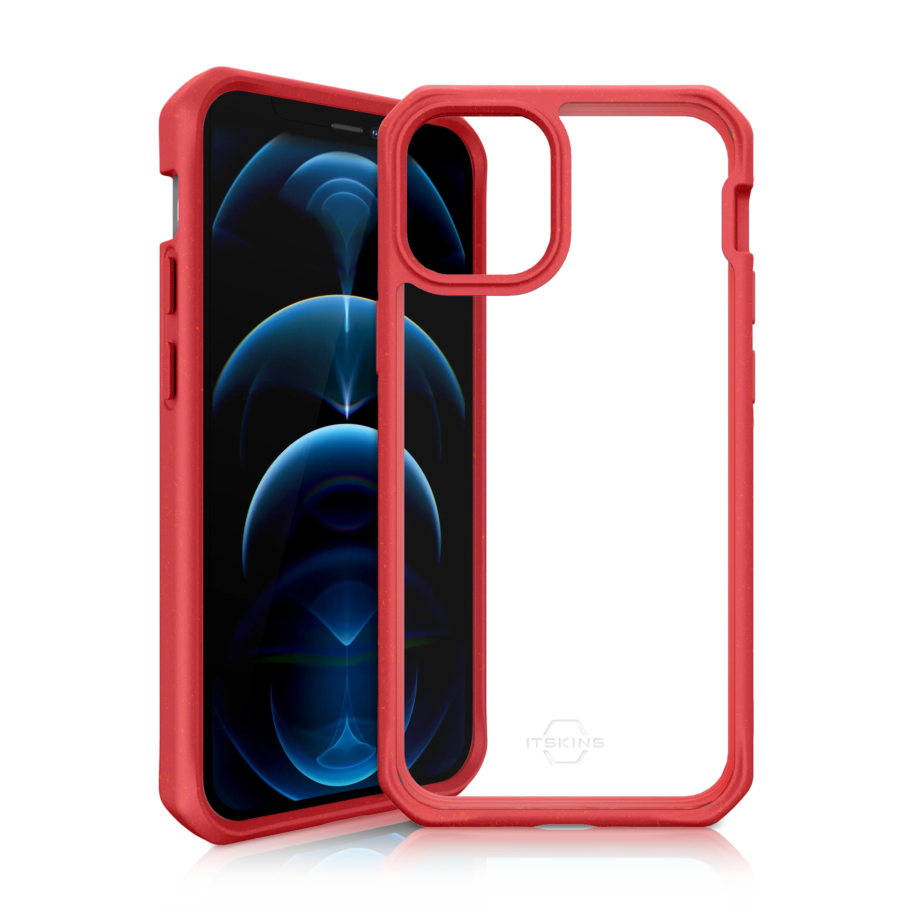 Itskins Feroniabio Pure iPhone 12 Pro Max Case - Red And Transparent - Tashqila Itskins Feroniabio Pure iPhone 12 Pro Max Case - Red And Transparent - Tashqila